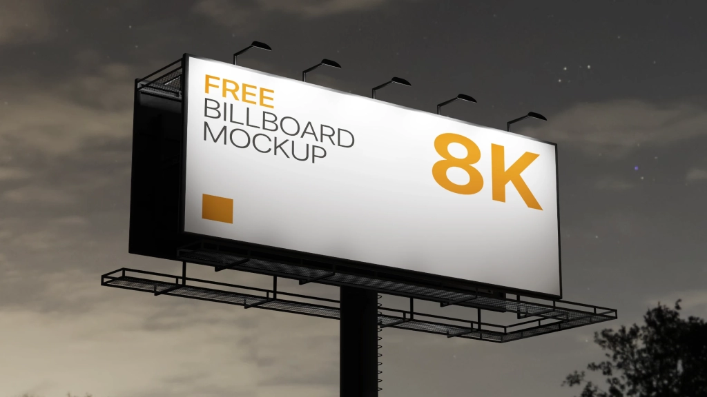 Billboard Mockup Free Download night time